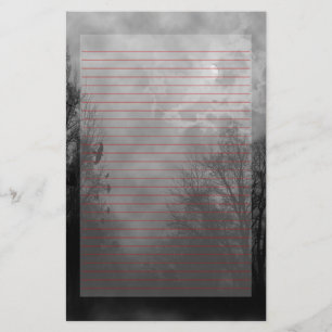 Röd linje i halvklotet Himlar Brevpapper