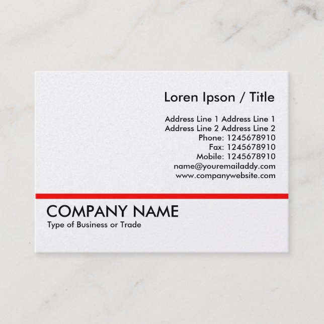 Röd linje - platinakort visitkort (Framsida)