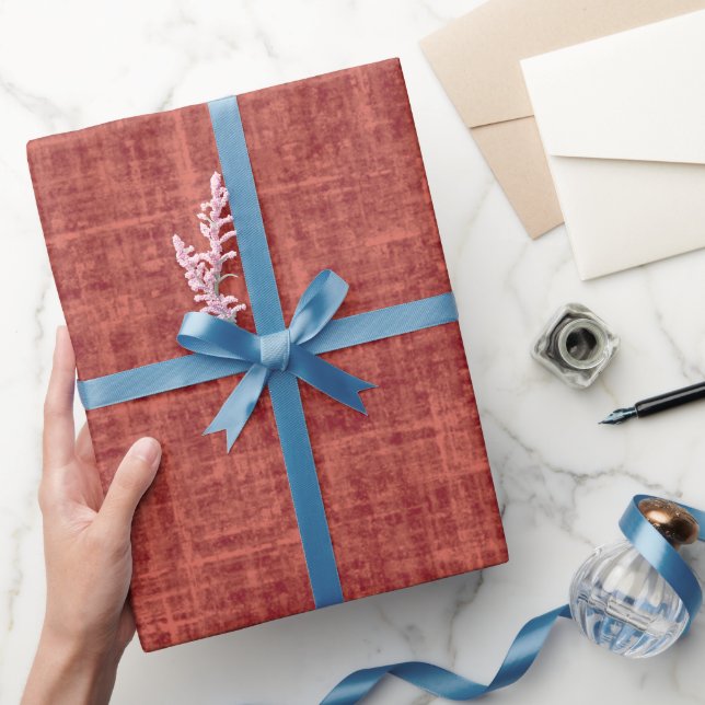 Röd linne presentpapper (Gifting)