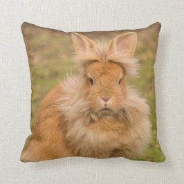 Röd lionhead Pet Bunny Rabbit Dekorativ kudde