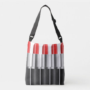 Röd lipstick. axelväska