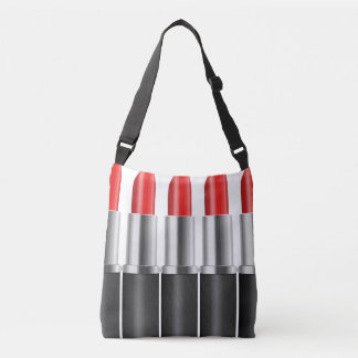 Röd lipstick. axelväska