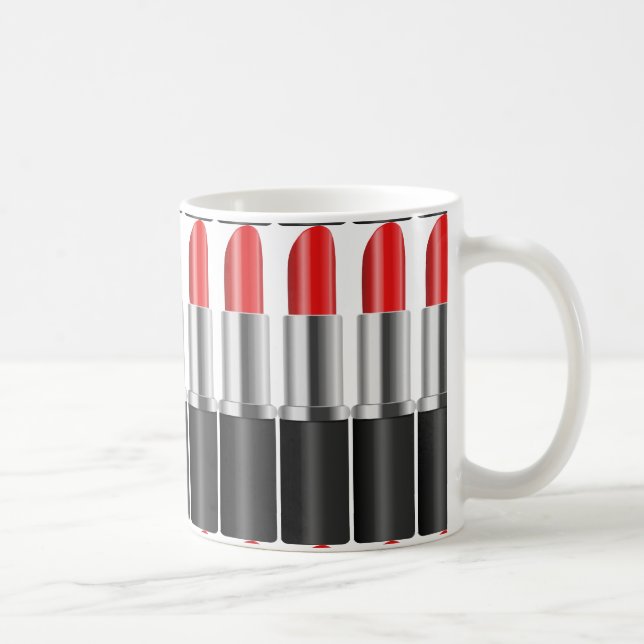 Röd lipstick. kaffemugg (Höger)
