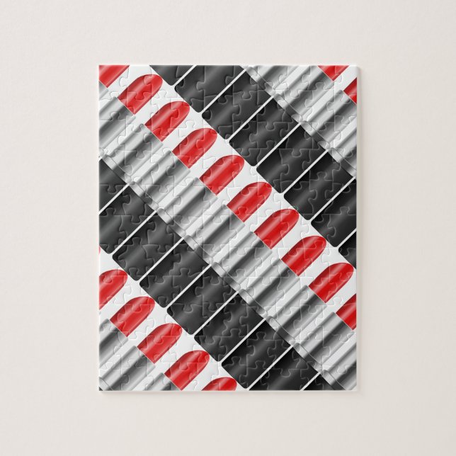 Röd lipstick. pussel (Vertikal)