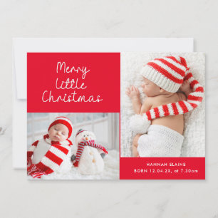 Röd liten jul födelse meddelande