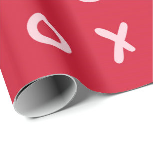 Röd & Ljusrosa X O XO XO:s Trendiga söta Presentpapper