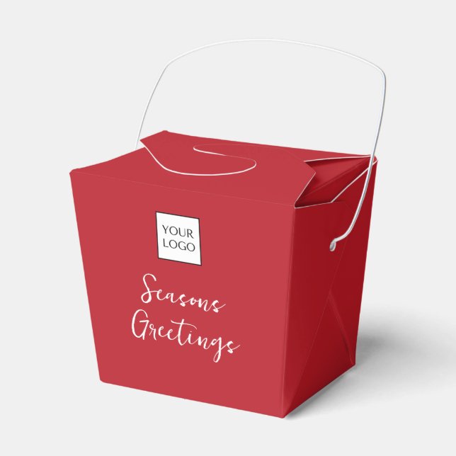 Röd logotext kampanj affärspackaging presentaskar (Framsidan Sidan)