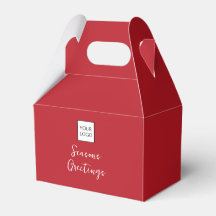 Röd logotext reklamföretagsförpackning