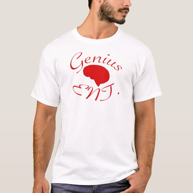 Röd logotyp för snilleunderhållning tee shirt (Framsida)