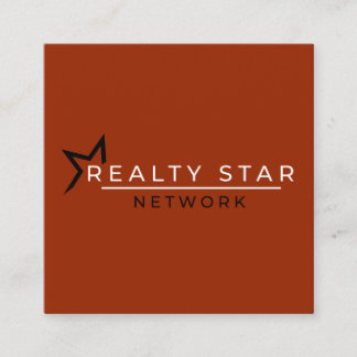 Röd logotyp med det röda banret fyrkantigt visitkort