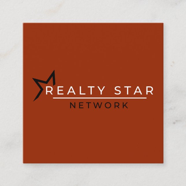 Röd logotyp med det röda banret fyrkantigt visitkort (Framsida)