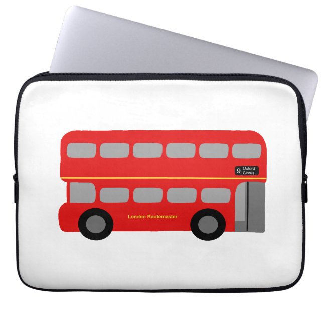 Röd London buss Laptop Fodral (Framsidan)