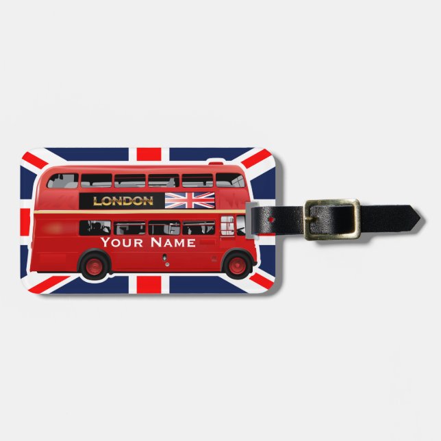 Röd London dubbel däckarebuss Bagagebricka (Horisontell Framsida)