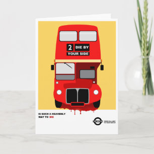Röd Londonbuss Brit Pop Art Alla Hjärtans Dag Kort
