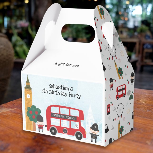 Röd Londonbuss och klocktorn barnkalas Presentaskar (Skapare uppladdad)
