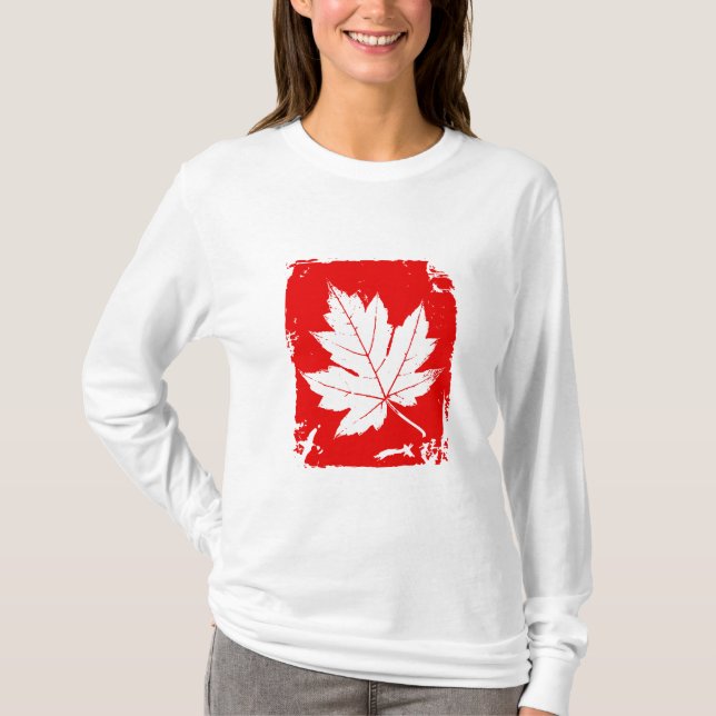 Röd lönnlöv t-shirt (Framsida)