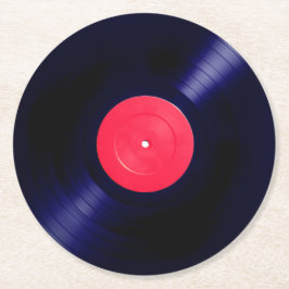 Röd look för etikettvinylfaux underlägg papper rund