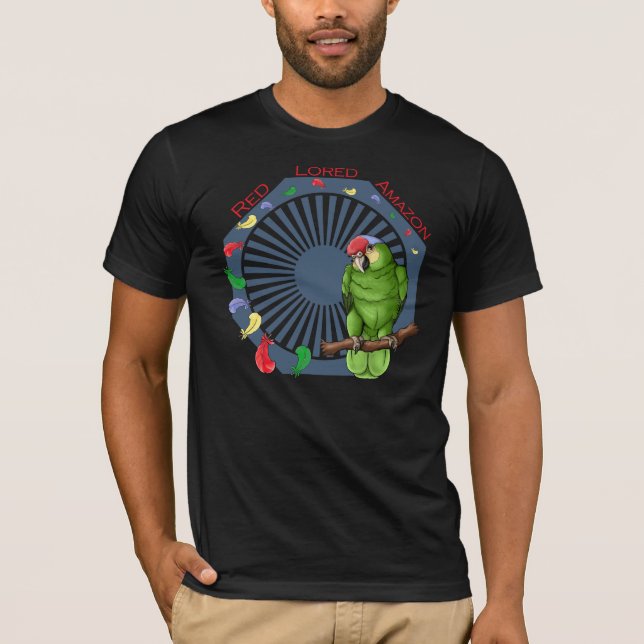 Röd-Lored amason "Winglet" (dk) T-shirt (Framsida)