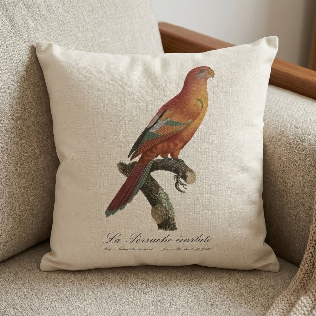 Röd lori eller Eos Bornea, Trichoglossus borneus Kudde (Red Lory or Eos Bornea, Trichoglossus borneus. Throw Pillow)