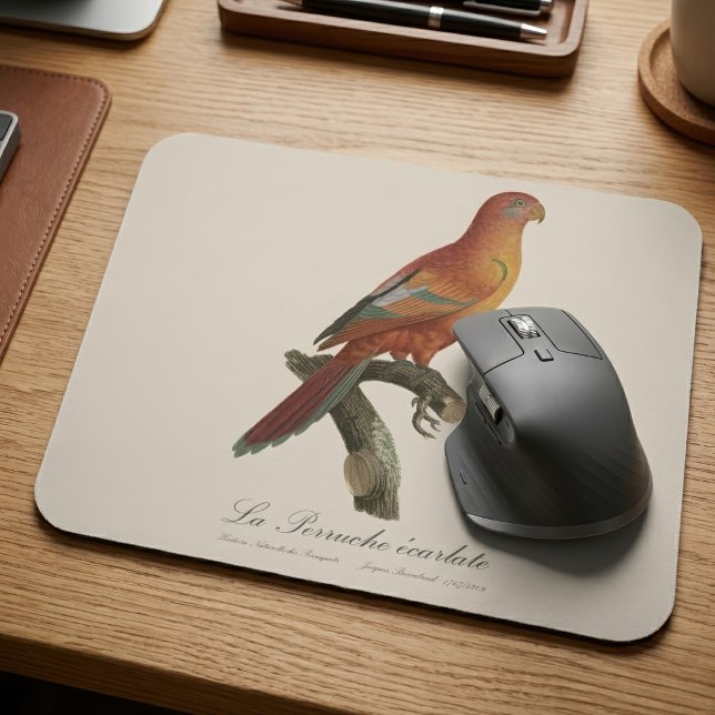 Röd Lori eller Eos Bornea, Trichoglossus borneus Musmatta (Red Lory or Eos Bornea, Trichoglossus borneus. Mouse Pad)