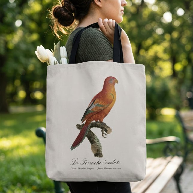 Röd lori eller Eos Bornea, Trichoglossus borneus Tygkasse (Red Lory or Eos Bornea, Trichoglossus borneus. Tote Bag)