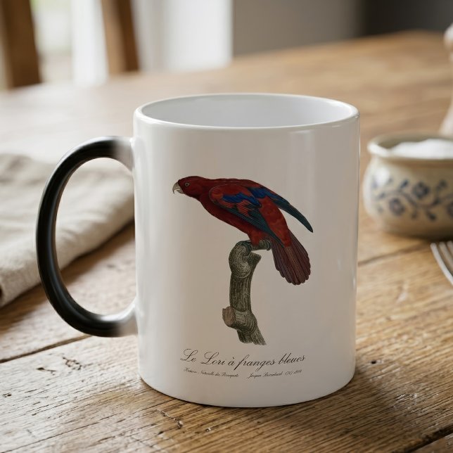 Röd lori, Trichoglossus borneus Magisk Mugg (Long-Tailed Red Lory, Trichoglossus borneus. Color Morph Mug)