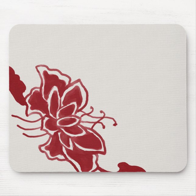 Röd lotusblommablomma Mousepad Musmatta (Framsidan)