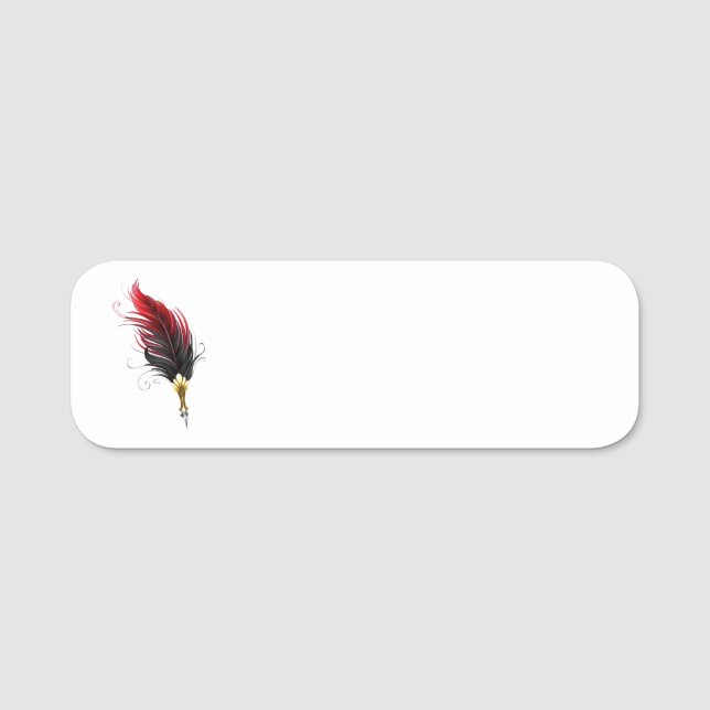 Röd luddpenna med guld nib namnbricka (Framsida)