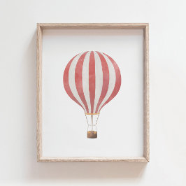 Röd Luftballong Nursery Decor Poster