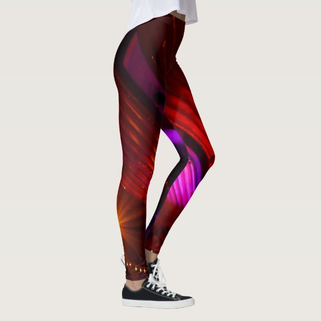 Röd "Luxe" damasker för disko Leggings (Höger)