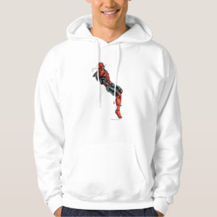 Röd lyktakår - ursinne som lutar 2 sweatshirt med luva