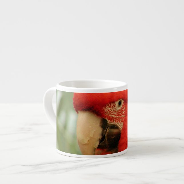 Röd Mackaw papegoja Espressomugg (Framsida vänster)