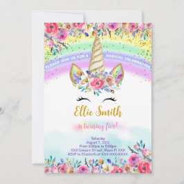 Röd Magisk Enhörningsinbjudan Inbjudningar