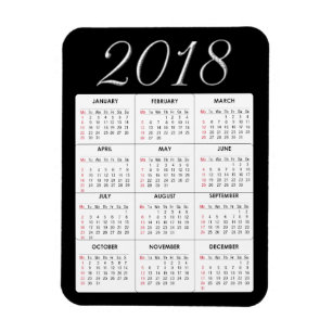 Röd magnet för 2018 kalender