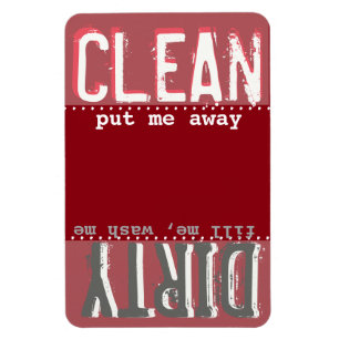 Röd magnet för Dishwasher - ren/smutsig magnet