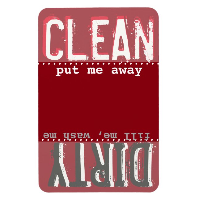 Röd magnet för Dishwasher - ren/smutsig magnet (Vertikal)