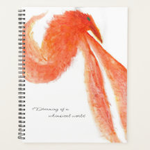 Röd målad Mythical Bird Planner/ Agenda