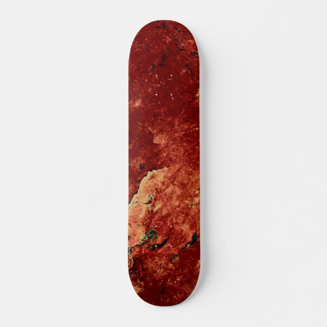 Röd målad Sten Old School Skateboard Bräda 18 Cm (Framsida)