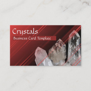 Röd mall med vita Quartz Crystals Visitkort