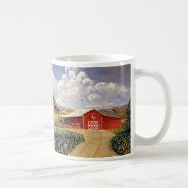Röd målning för konst för ladugårdWest Virginia Kaffemugg
