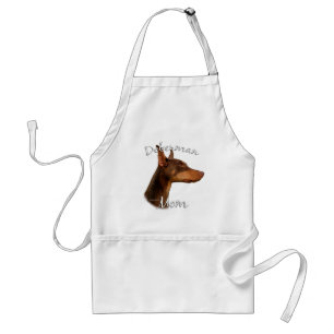 Röd) mamma 2 för DobermanPinscher ( Förkläde