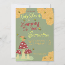 Röd Mamma i Cute Grönt Gult till Bebisduschar