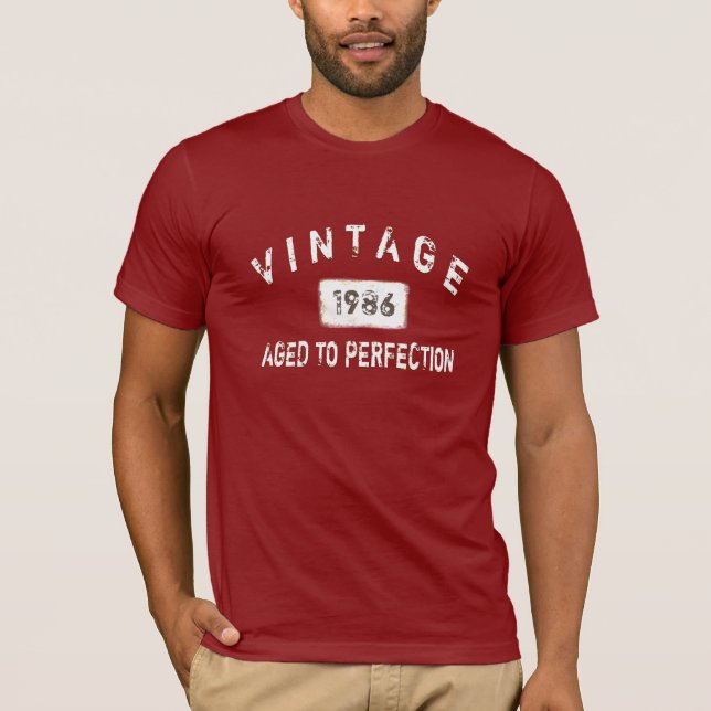 (Röd) manar vintageT-tröja, T Shirt (Framsida)