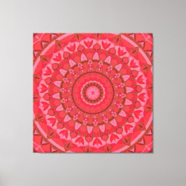 Röd Mandala Boho Geometrisk Varm Dekorativ Dekorat Canvastryck