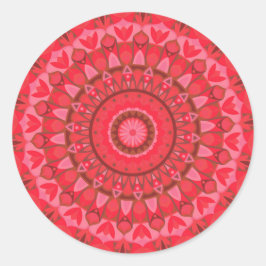 Röd Mandala Boho Geometrisk Varm Estetisk Dekal Runt Klistermärke