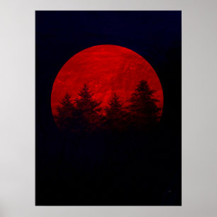 Röd Måne Poster
