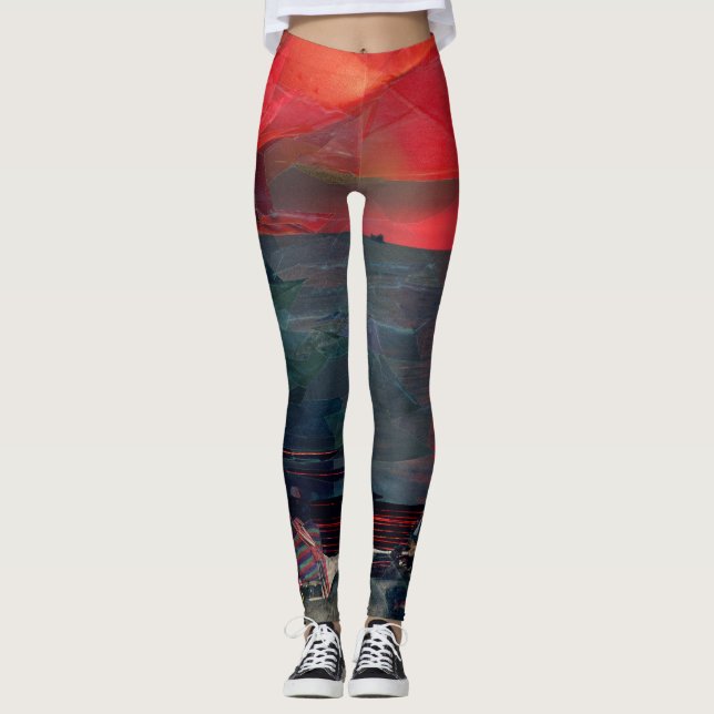 Röd månedamasker leggings (Framsida)