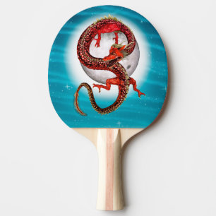 Röd månedrake Celestial Fantasykonst Pingisracket