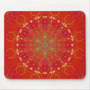 Röd månesolMandala Mousepad Musmatta