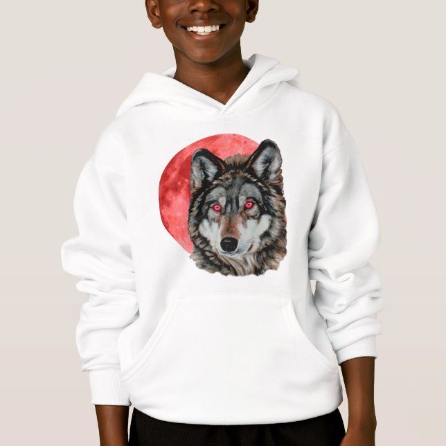 Röd månevarg tee shirt (Framsida)